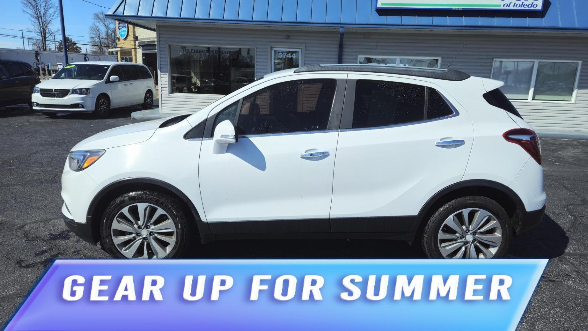 2019 WHITE /BROWN Buick ENCORE Preferred FWD (KL4CJASB1KB) with an 1.4L L4 DOHC 16V TURBO engine, 6A transmission, located at 5744 Central Avenue, Toledo, OH, 43615, (419) 724-0130, 41.676781, -83.682137 - 2019 Buick ENCORE Preferred FWD - Photo#0