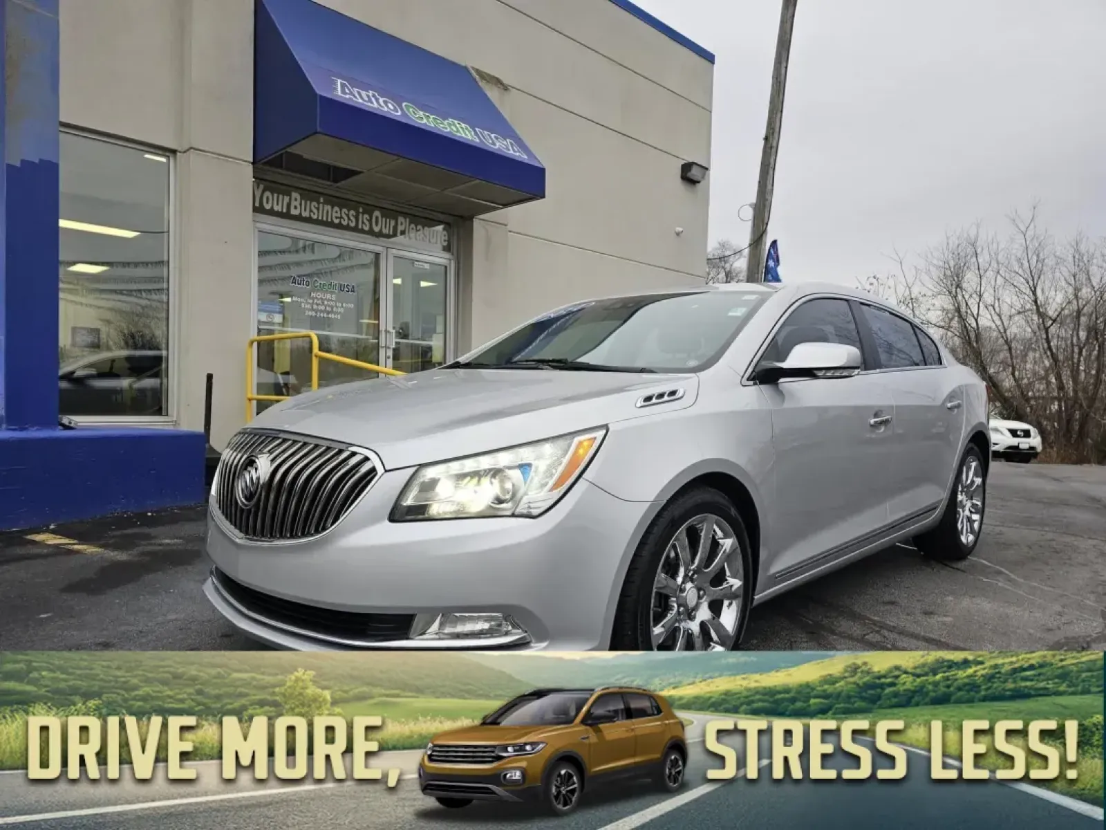 2014 WHITE /Tan Buick LACROSSE Leather Package (1G4GB5G32EF) with an 3.6L V6 DOHC 24V FFV engine, 6-Speed Automatic transmission, located at 502 South Main Street, Columbia City, IN, 46725, (260) 244-4645, 41.151382, -85.490578 - 2014 Buick LACROSSE Leather Package - Photo#0