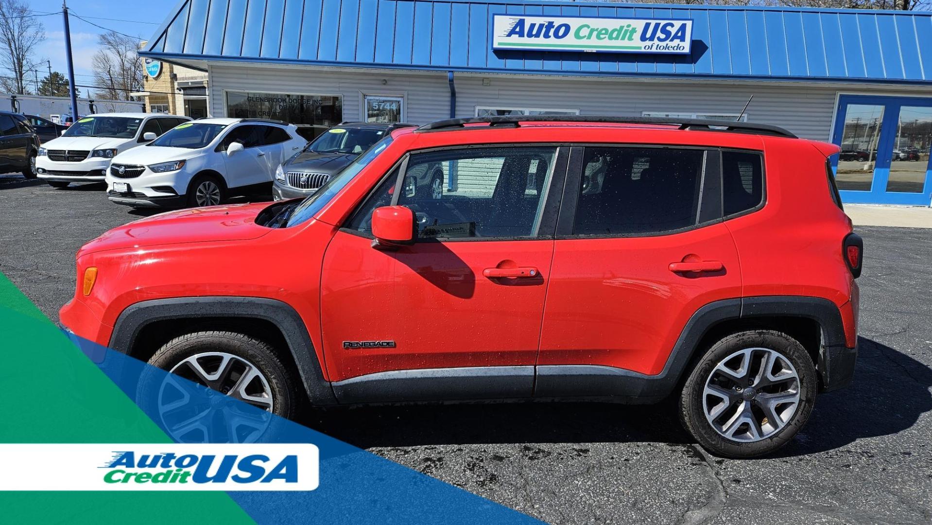 2015 RED Jeep RENEGADE LATITUDE Latitude (ZACCJABT1FP) with an 2.4L I-4 engine, 9 speed AT transmission, located at 5744 Central Avenue, Toledo, OH, 43615, (419) 724-0130, 41.676781, -83.682137 - 2015 Jeep RENEGADE LATITUDE Latitude - Photo#0